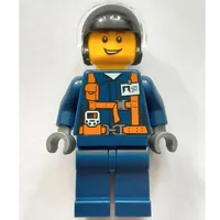 Pilot - Dark Blue Torso, Dark Blue Legs, Black Helmet