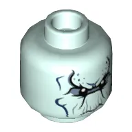 Minifig Head Ebony Maw, Eyes, Long Eyebrows, Rimpling, Angry Thin Mouth Print [Hollow Stud]