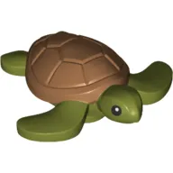 Animal, Turtle / Sea Turtle with Black Eyes, Medium Nougat Shell print