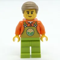 Farmer, Lime Overalls, Dark Tan Hair