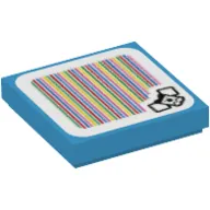 Tile 2 x 2 with Swoop and Barcode Print (Sticker)