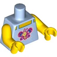 Torso Tank Top with Butterfly Print, Yellow Arms and Hands