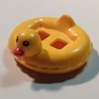 Minifig Hipwear Duck Swim Ring / Floatie / Inflatable Black Eyes and Red Beak Print