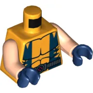Torso Muscles with Dark Blue Vest and Belt with Buckle Print (Wolverine), Light Nougat Arms, Dark Blue Hands
