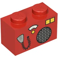 Brick 1 x 2 with Radio and Microphone Print