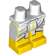 Hips and Yellow Legs with White and Gold Egyptian Shendyt Print