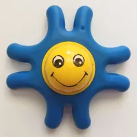 Primo Teether Star with 8 Arms, Yellow Center and Face Print