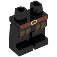 Hips and Black Legs with Leather Armor Print