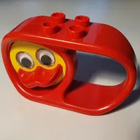 Duplo Rattle 2 x 6 x 3 with Handle and Yellow Duck Face