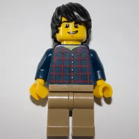 Dark Blue Torso, Dark Tan Legs, Black Hair