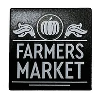 Road Sign Clip-on 2 x 2 Square with 'Farmers Market' print