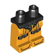 Hips and Bright Light Orange Legs with Black Straps, Kneecaps, Toes print