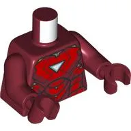 Torso, Iron Man Mark 6 Armor, Triangle Arc Reactor print, Dark Red Arms and Hands