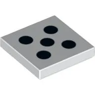 Tile 2 x 2 with 5 Black Dots Print
