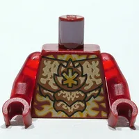 Torso Armor, Gold Markings, Flames print, Trans-Red Arms, Dark Red Hands