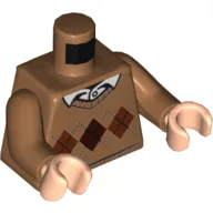 Torso Argyle Sweater with White Shirt Collar Print, Medium Nougat Arms, Light Nougat Hands