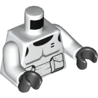 Torso Armour Scout Trooper with Dark Bluish Gray Accents Print, White Arms, Black Hands