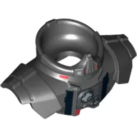 Minifig Neckwear Armor Shoulder Pads with Silver and Red Print