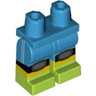 Hips with Dark Azure Legs and Lime Boots Pattern with Black and Dark Bluish Gray Kneepads and Yellow Shins Print