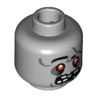 Minifig Head Zombie, Red Eyes with White Pupils, Missing Teeth Print