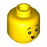 Minifig Head, Eyebrows, Small Open Smile / Small Closed Smile Print