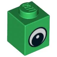 Brick 1 x 1 with Simple Black Eye with White Pupil Print