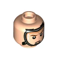 Minifig Head Jake Sully, Reddish Brown Eyebrows, Worried / Breathing Mask print