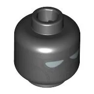 Minifig Head Imperial Pilot, Face Mask and Silver Goggles Print [Blocked Open Stud]