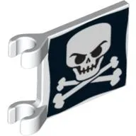 Flag 2 x 2 Square [Thin Clips] with Evil Skull and Crossbones Print