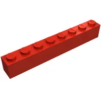 Brick 1 x 8 with Bottom Tubes and 3 Lowered Cross Supports