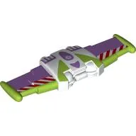 Wings Double, Buzz Lightyear with Lime/Lavender Wings, Red Danger Stripes print