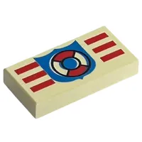 Tile 1 x 2 with Coast Guard Print