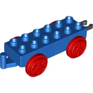 Duplo Train Chassis 2 x 6 with Red Train Wheels and Moveable Hook