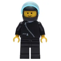 Racer, Black Jacket with Zipper, Black Helmet with Visor (3626b Head)