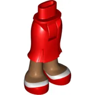 Minidoll Hips and Long Skirt with Medium Nougat Legs and Red / White Shoes Print