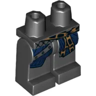 Hips and Black Legs with Medium Nougat Tied Belt, Dark Bluish Gray Strap, Dark Blue Coat Tails Print