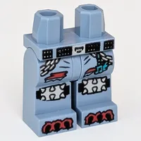 Hips and Sand Blue Legs with Belt, Chains, Silver Knee Caps, Red Toes/Claws