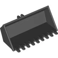 Construction Vehicle Bucket 4 x 8 with Locking 2 Finger Hinge with 9 Teeth