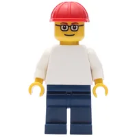 White Torso, Dark Blue Legs, Red Helmet