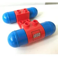 Duplo Car Base with Blue Wheels and Lego Logo Print