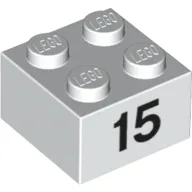 Brick 2 x 2 with Black "15" Print