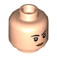 Minifig Head Scarlet Witch, Eyebrows, Eyelashes, Peach Lips, Stern / Angry with Red Eyes print