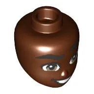 Minidoll Head Black Eyebrows, Brown Eyes, Open Mouth Smile print