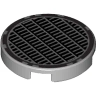 Tile Round 2 x 2 with Bottom Stud Holder with Fine Mesh Grille Print