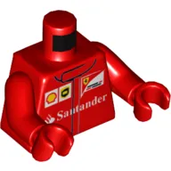 Torso Racing Jacket with Shell and Santander Logo Print, Red Arms and Hands