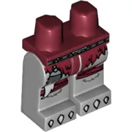 Hips and Light Bluish Gray Legs with Dark Red Loincloth, Fur Tail Charm and Claws Print