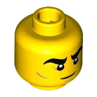 Minifig Head Circus Strong Man, Thick Eyebrows, Reddish Brown Crow's Feet and Cheek Lines Print [Hollow Stud]