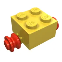 Brick Special 2 x 2 [Red Wheels for Single Tyre]
