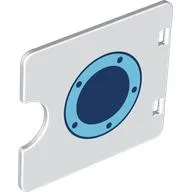 Duplo Door / Window with Cutout with Medium Azure Porthole, Dark Blue Window print
