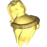 Hair High Ponytail with Pearl Gold Bandana pattern